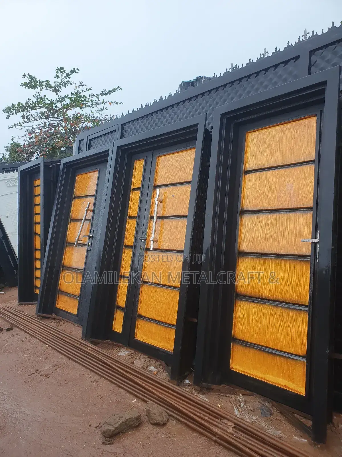 Modern Design Double Plate Iron Doors
