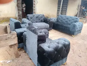 A Simple Set of Gray Upholstery Sofa