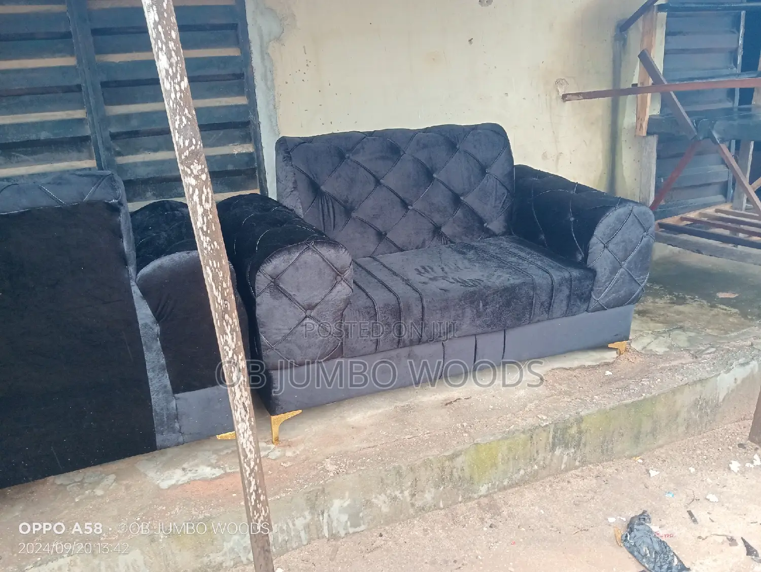 Black Upholstery Sofa Set