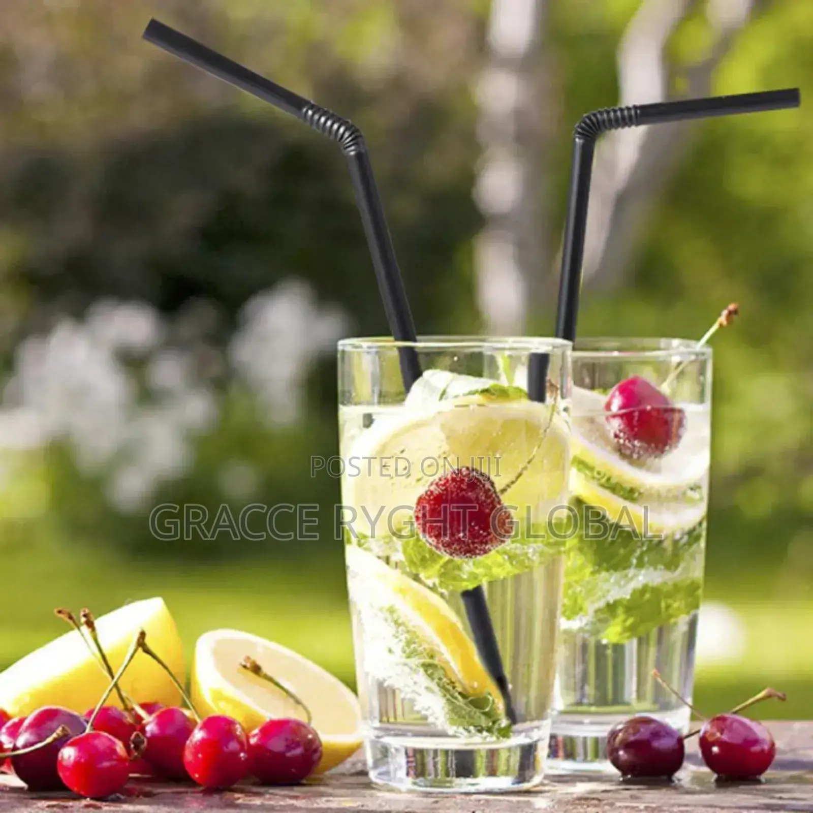 Bendable Black Straw