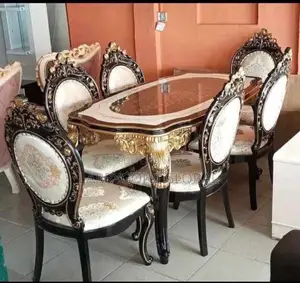 Imported Royal Dining Set With 6 Chairs (Black)