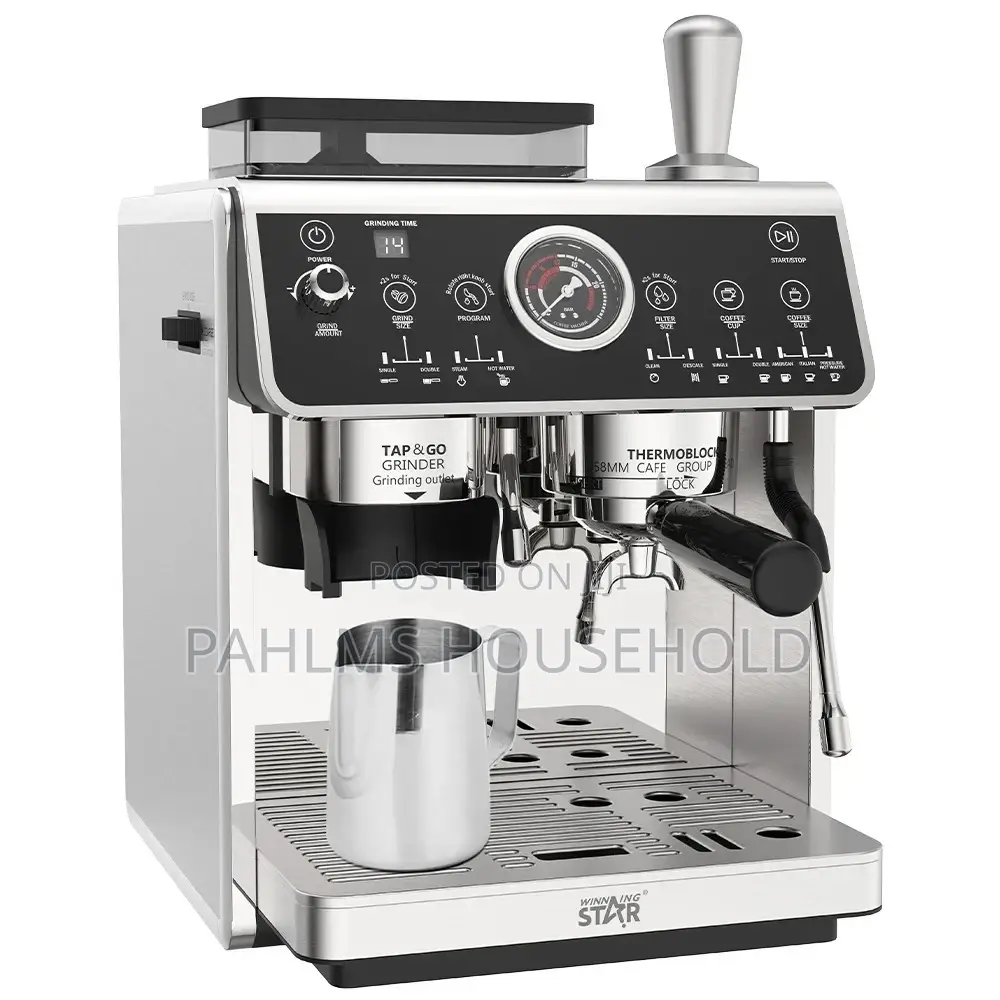 Commercial Espresso Coffee Maker With Integrated Grinder