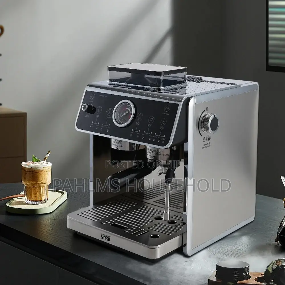 Commercial Espresso Coffee Maker With Integrated Grinder