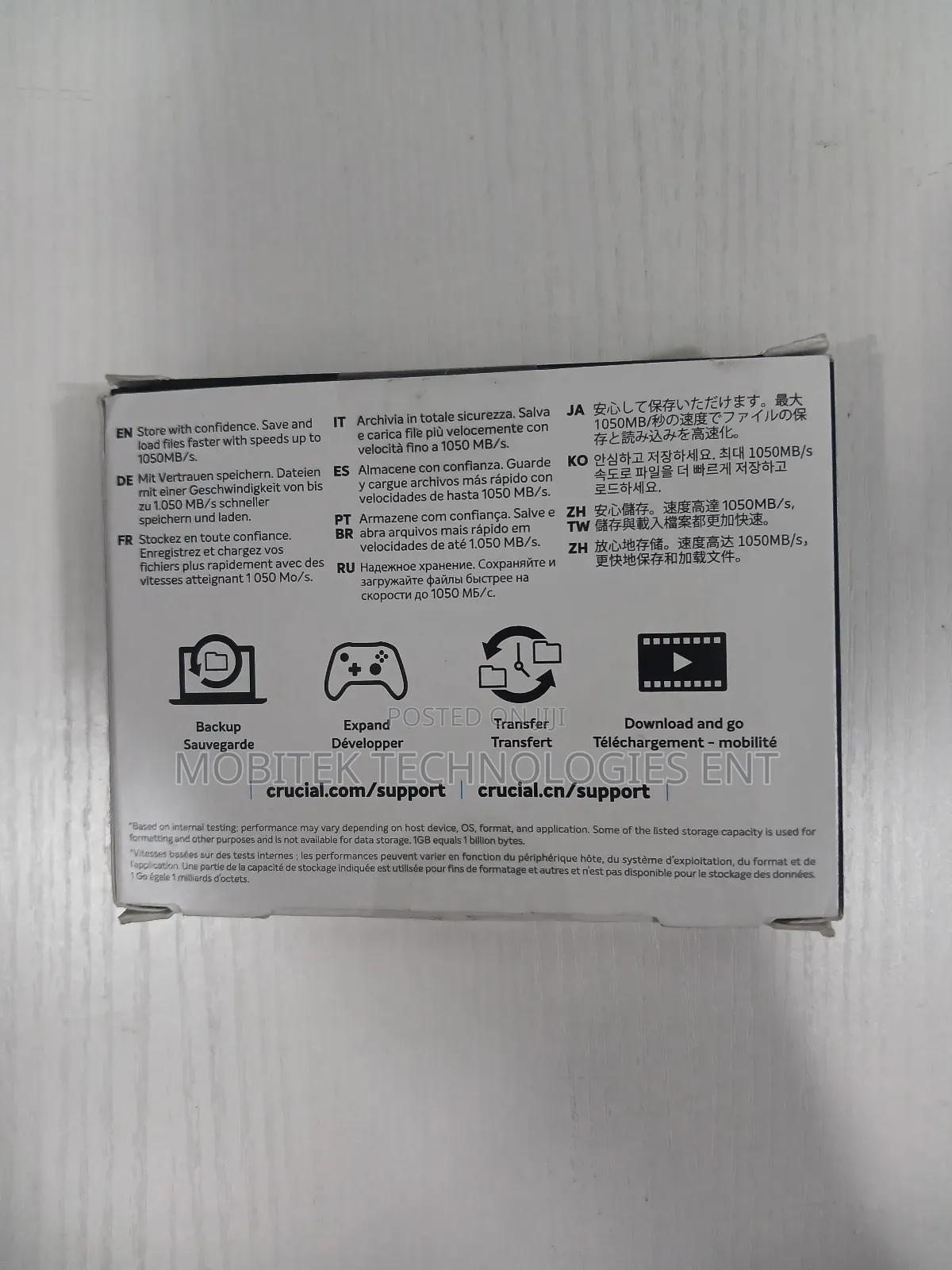 2tb Crucial X8 Ssd External Portable Storage Drive 1050mb/S
