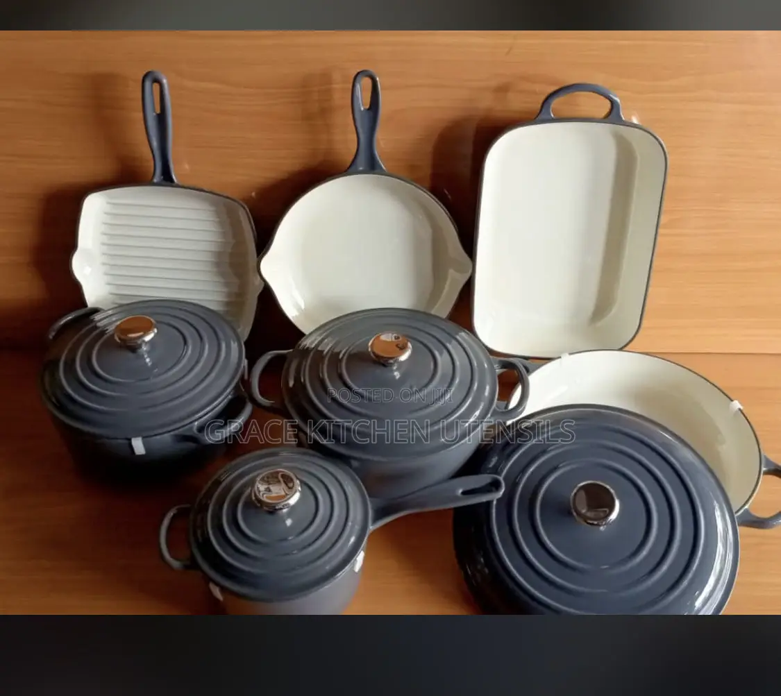 Enameled Cast Iron Cookware Set 7pcs Cast