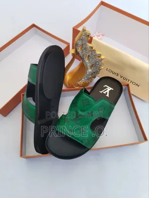 Luxury Leather Lv Slippers