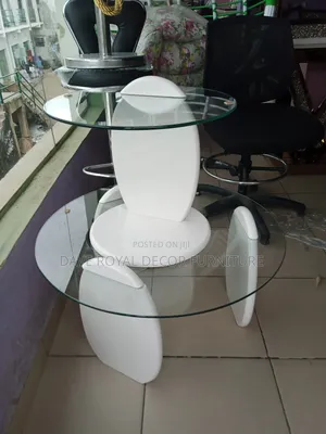 Classic Quality Glass Top White Center Table.