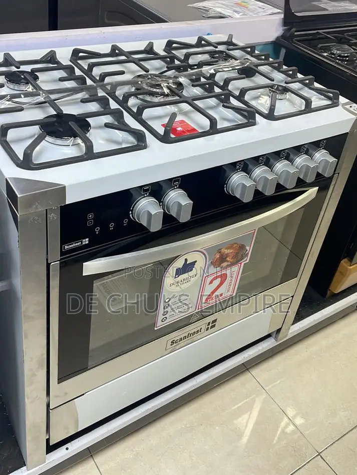 Scanfrost 90*60cm 5 Burner Gas Cooker With Auto Ignition