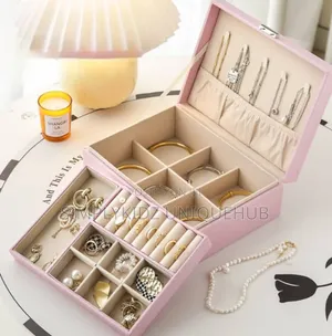 Luxury Multi Grid Large Capacity Jewellery Storage - Pink