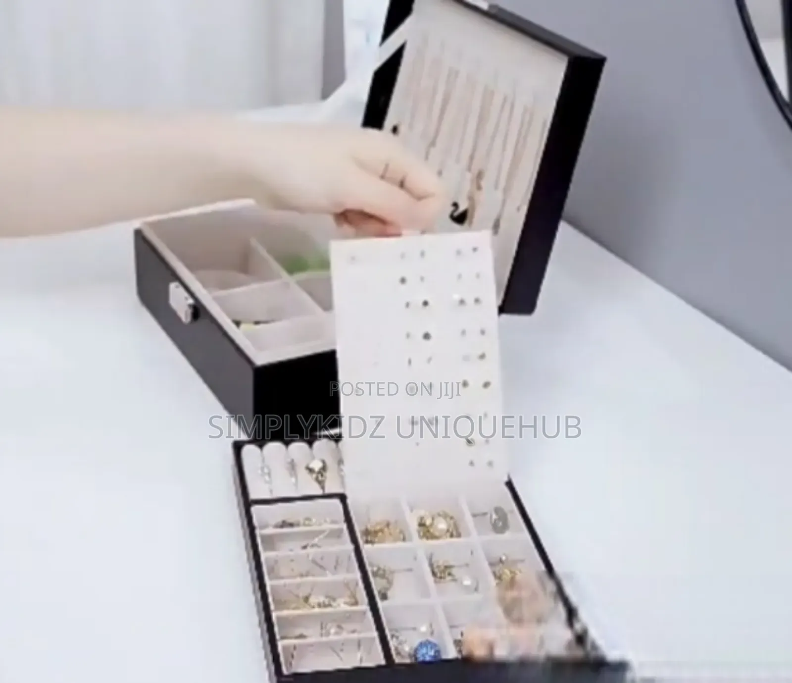 Luxury Multi Grid Large Capacity Jewellery Storage - Pink