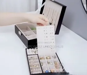Luxury Multi Grid Large Capacity Jewellery Storage - Pink