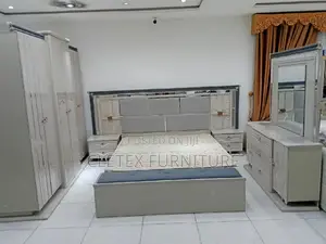 Quality Set of 6 by 7 Bed With Wardrobe