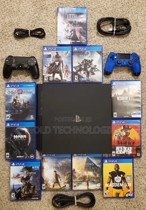 Ps4 Pro + 2 Pads And Games Installed. Sony Playstation 4 Pro