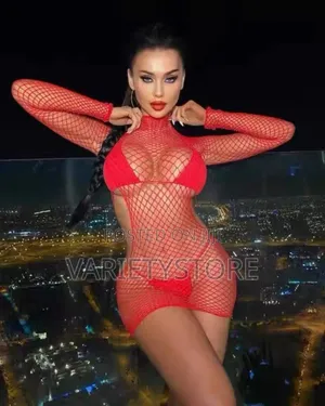 Sexy Red Open Back Long Sleeve Fishnet Teddy Body Suits
