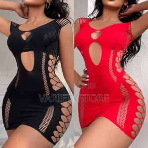 Sexy Women Bodycon Mini Dress Fishnet See Through Clubwear