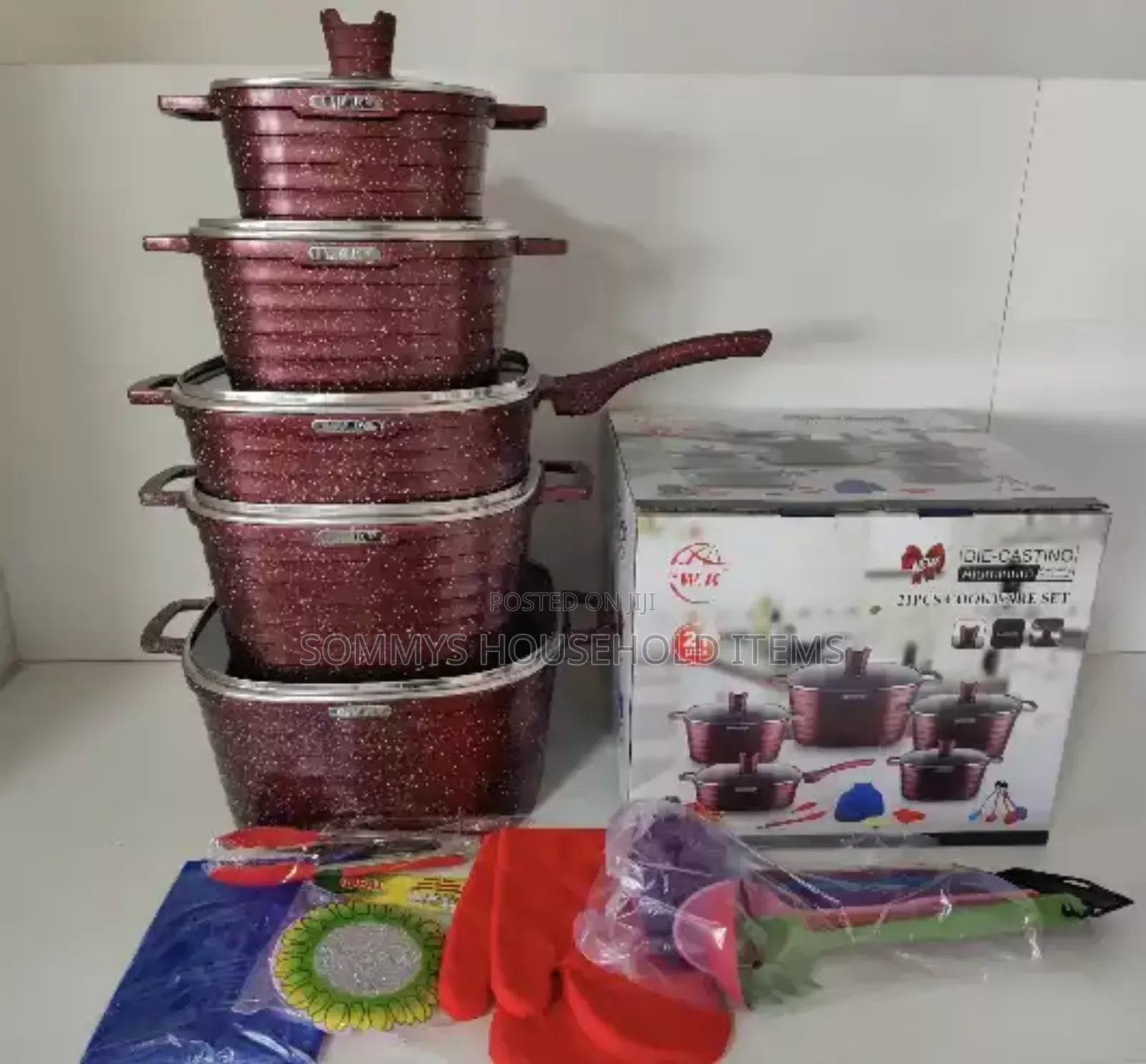 21pcs Quality Granite Cookware Pot Set