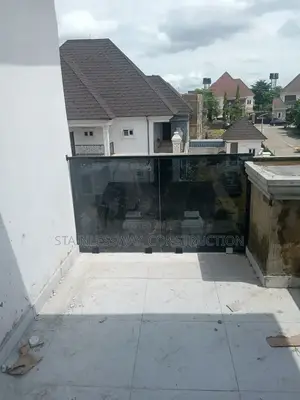 Dark Grey Glass Balcony Handrails