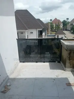 Dark Grey Glass Balcony Handrails