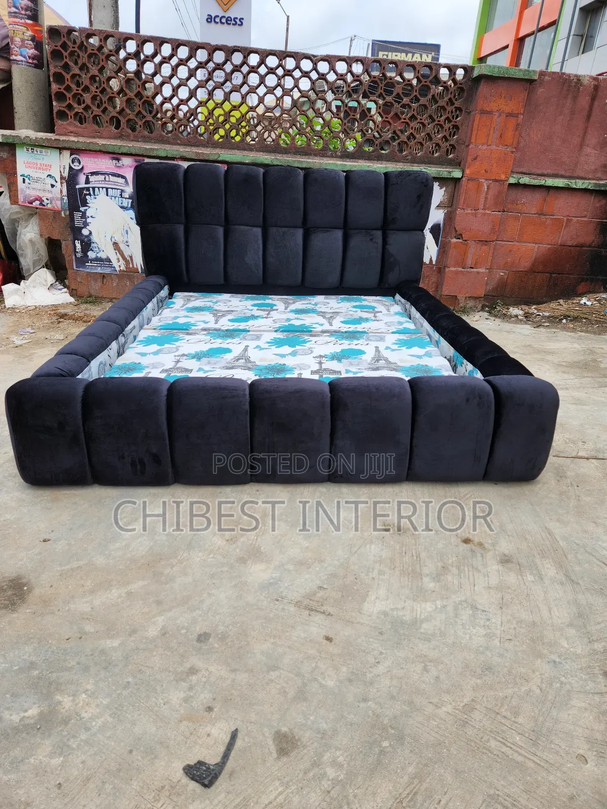 Padded Black 5by6 Bed Frame