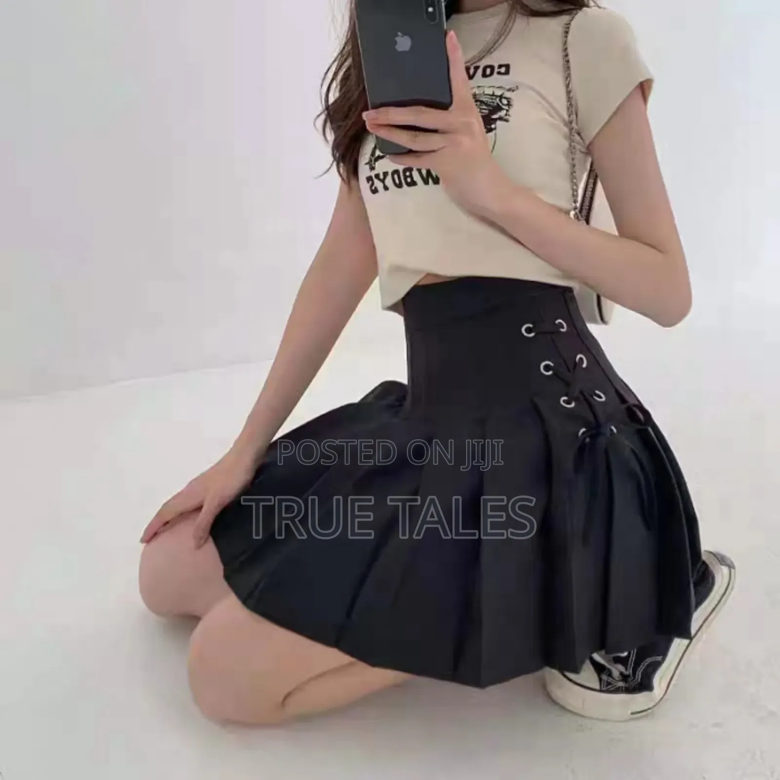 Ladies Short Skirts With Side Bow Knots