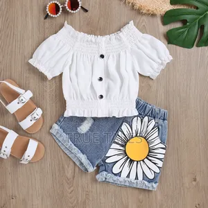 Turkey Girl's Halter Neck Top and Jeans Flower Shorts