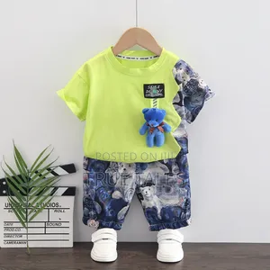 Toddler Boy's Bear Shirt and Shorts Set