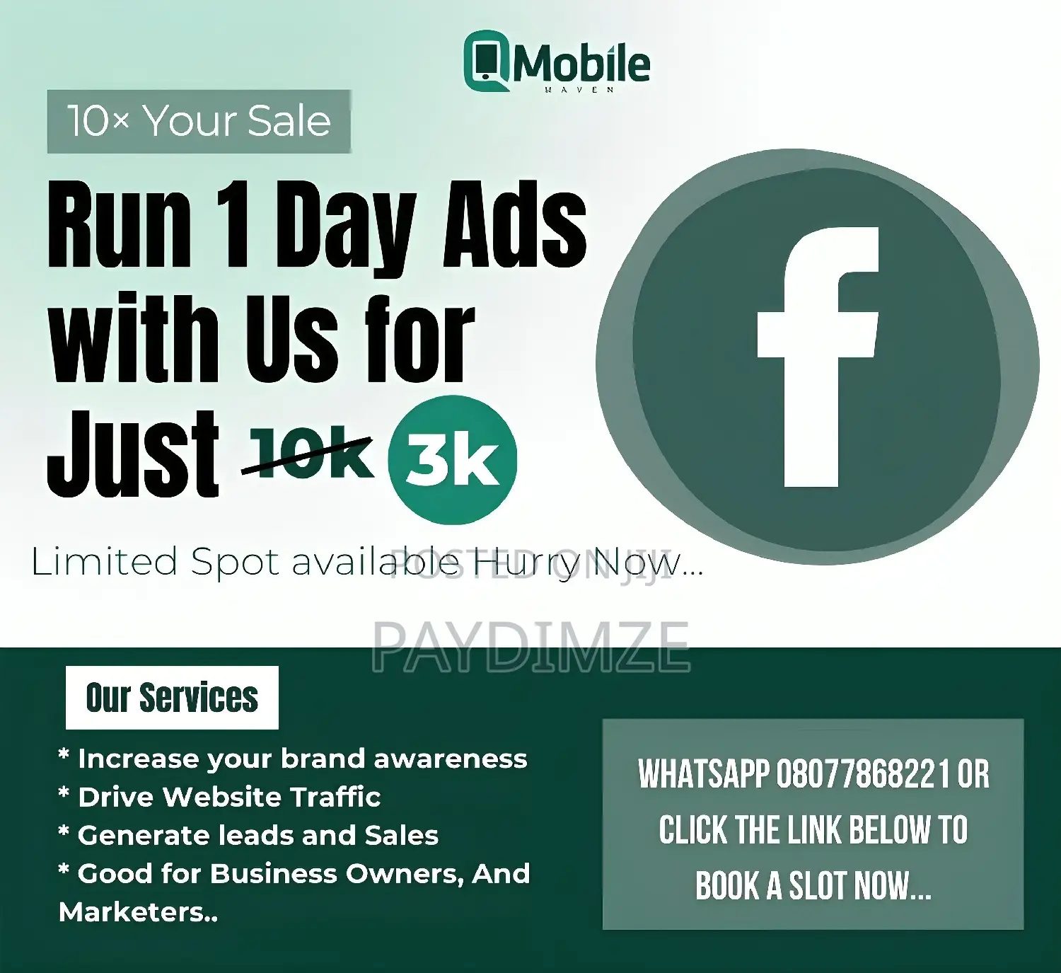 Run 1day Ads With Us for Just