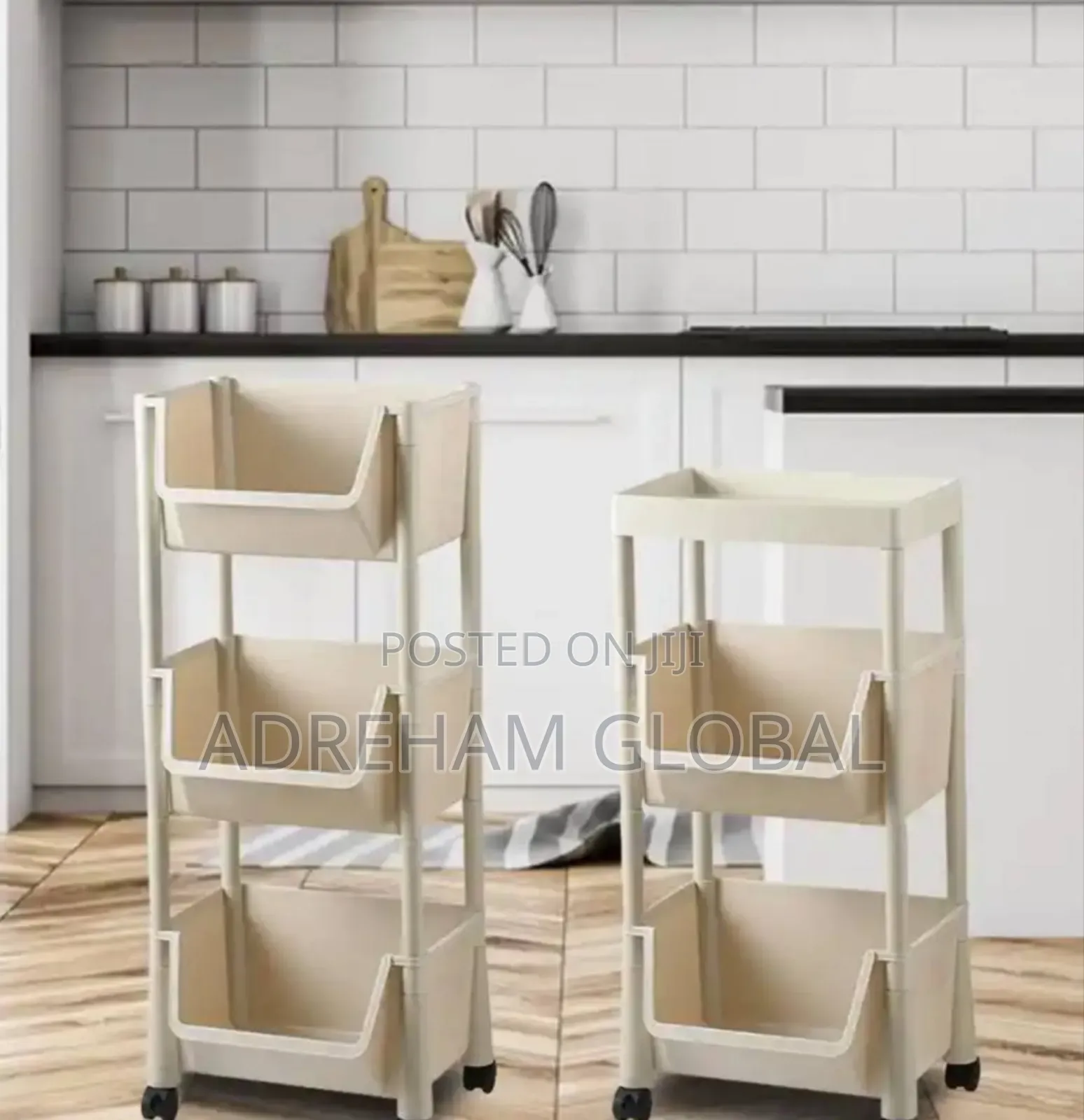 Kitchen Storage Shelf Basket Spice Rack Organizer, Mobile