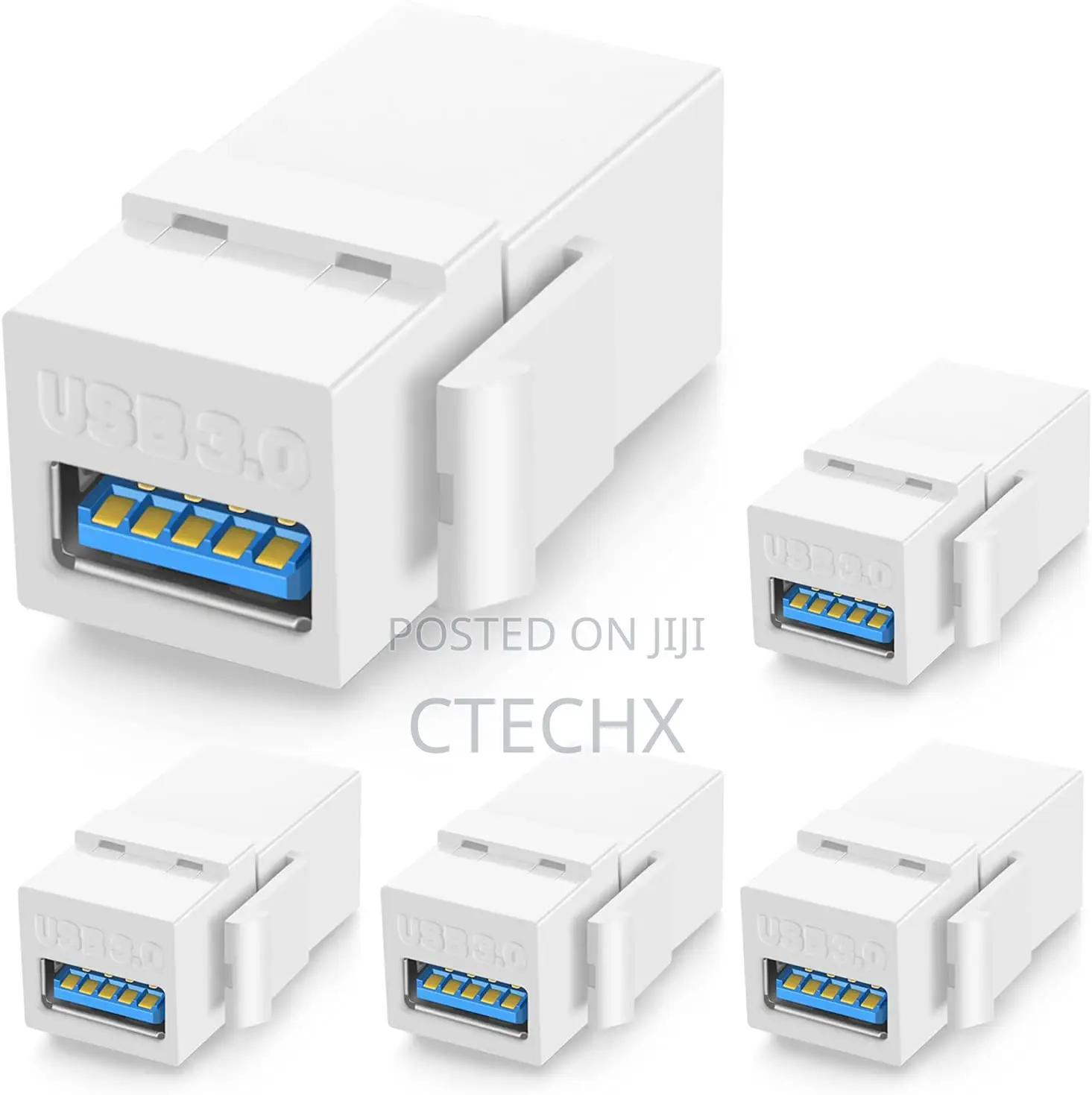 5-Pack USB 3.0 Keystone Female Coupler Insert Connector Port