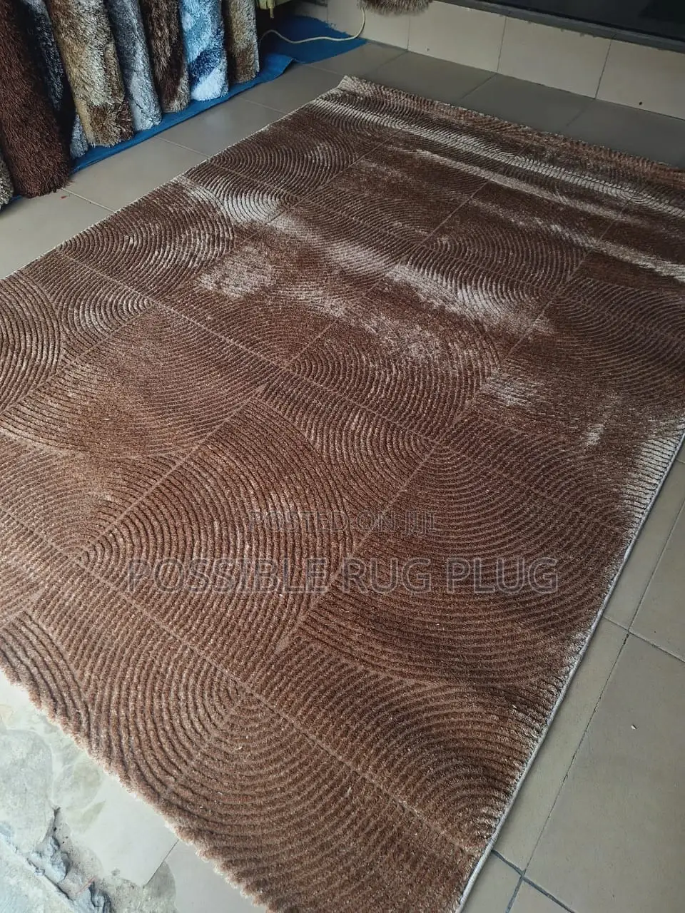 Quality Brown Print Center Rug