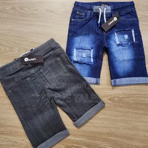 Photo - Young Boy's Denim Shorts Black and Blue