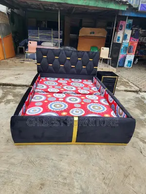 Quality 4.5by6 Upholstery Padded Bed Frame With One Bed Side