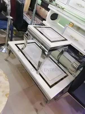 Marble Center Table With Two Sides Stools