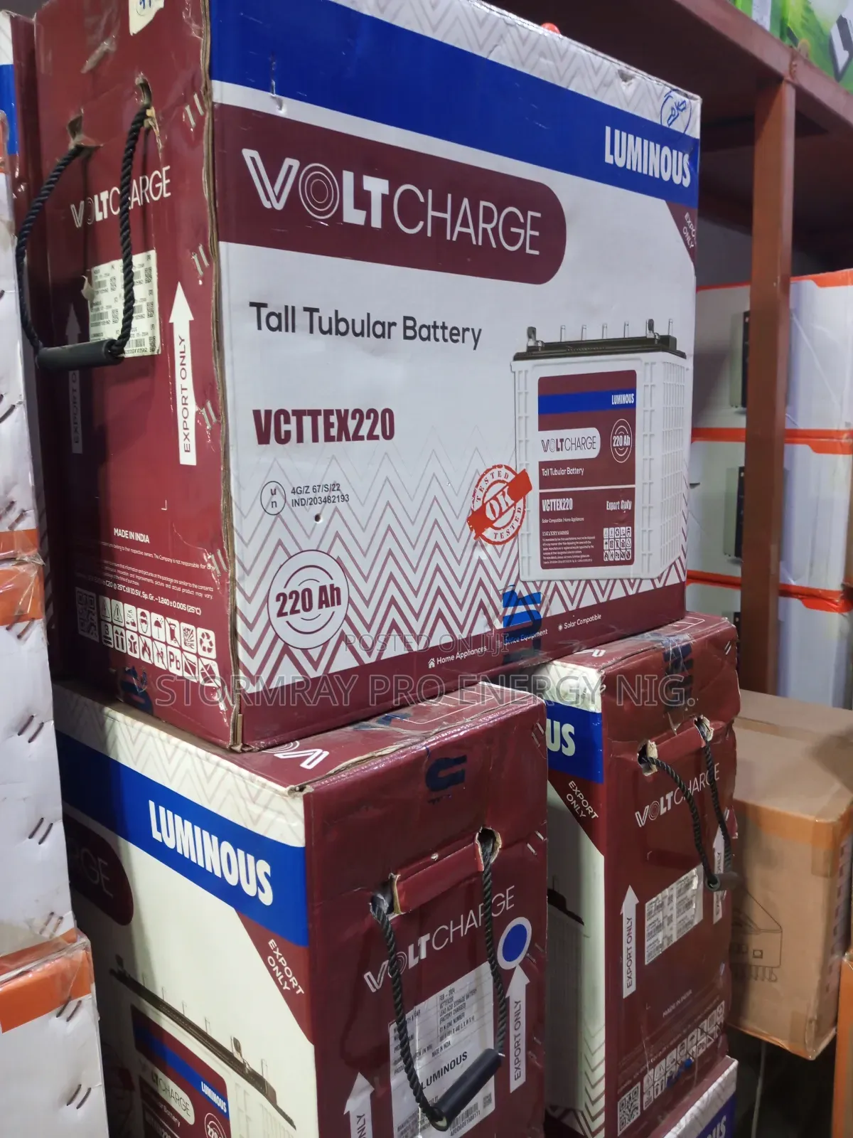 220ah Voltcharge Tall Tubular Battery