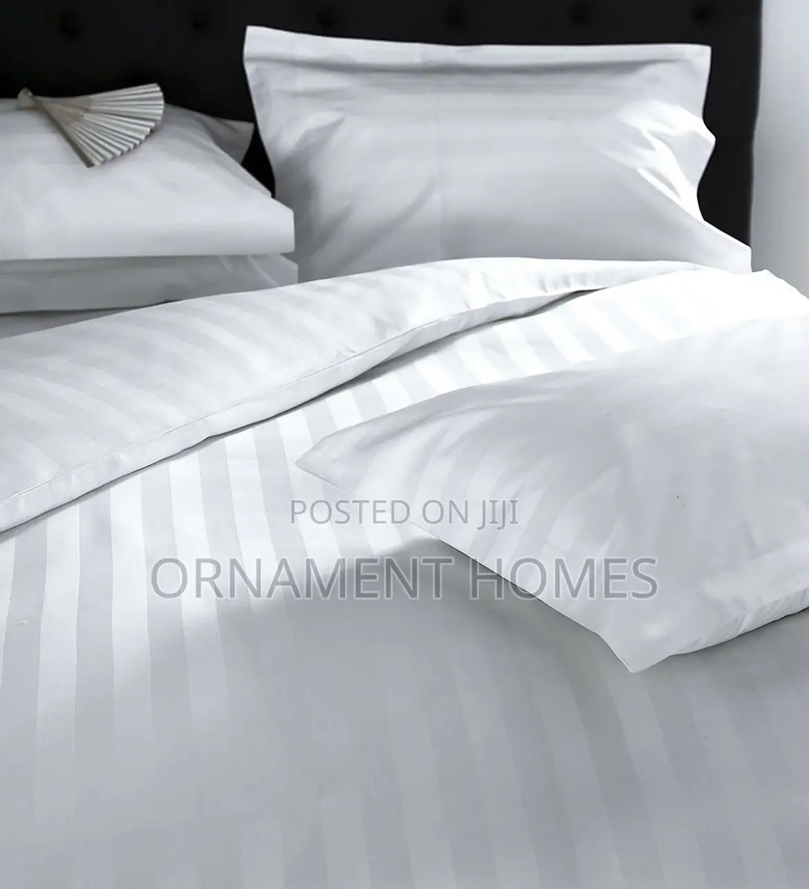 Silk White Bedsheet and Decorative Pillowcases