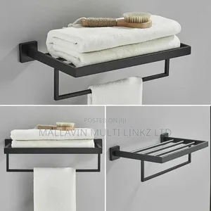 Multiple Black Towel Drying Racks
