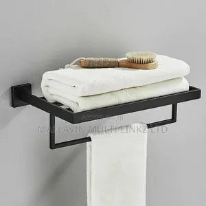 Multiple Black Towel Drying Racks