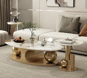 Marble Coffee Table With Side Stool