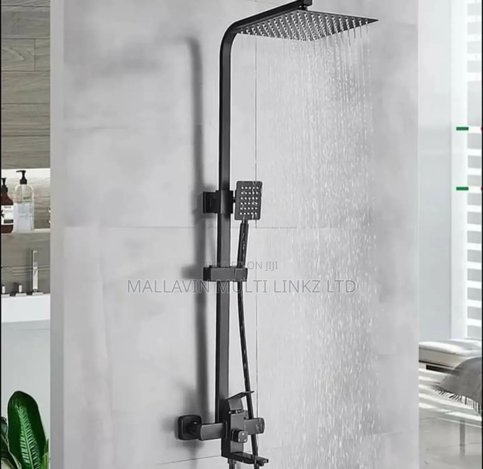 Matte Black Surface Square Shower