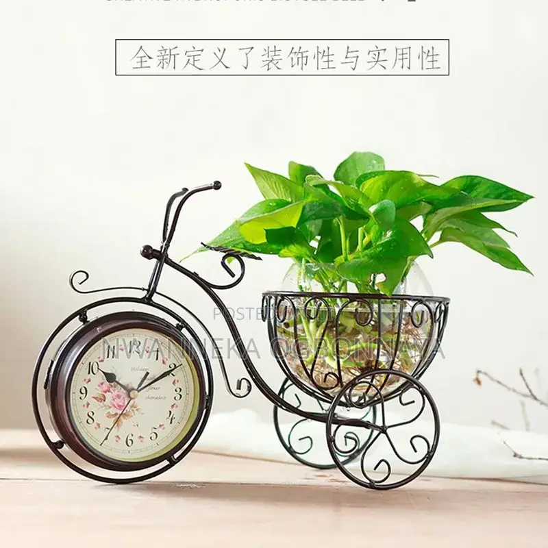 Bicycle Flower Basket Clock