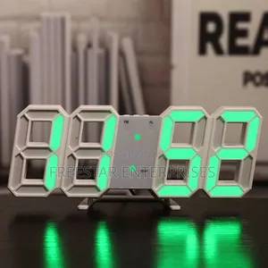 Photo - Digital LED 3D Alarm Clock. LED Wall Clock