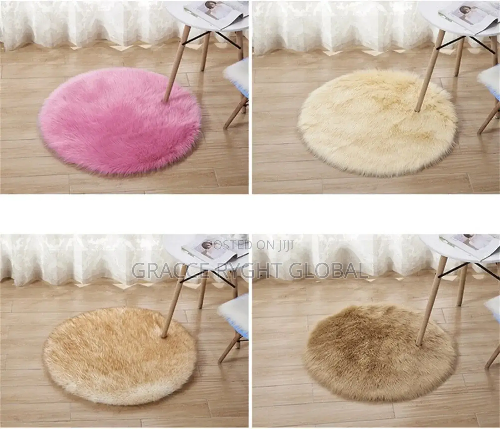 Round Faux Fur Rug