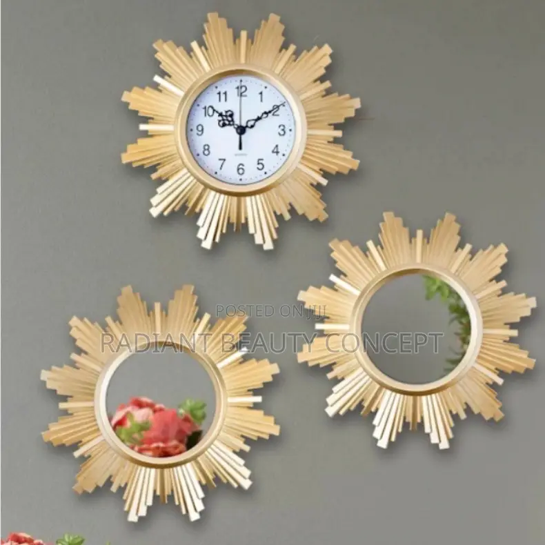 Wall Decor Clock With Mirror