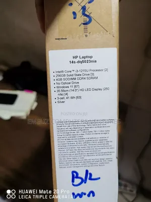 New Laptop HP 14S 4GB Intel Core I3 SSD 256GB