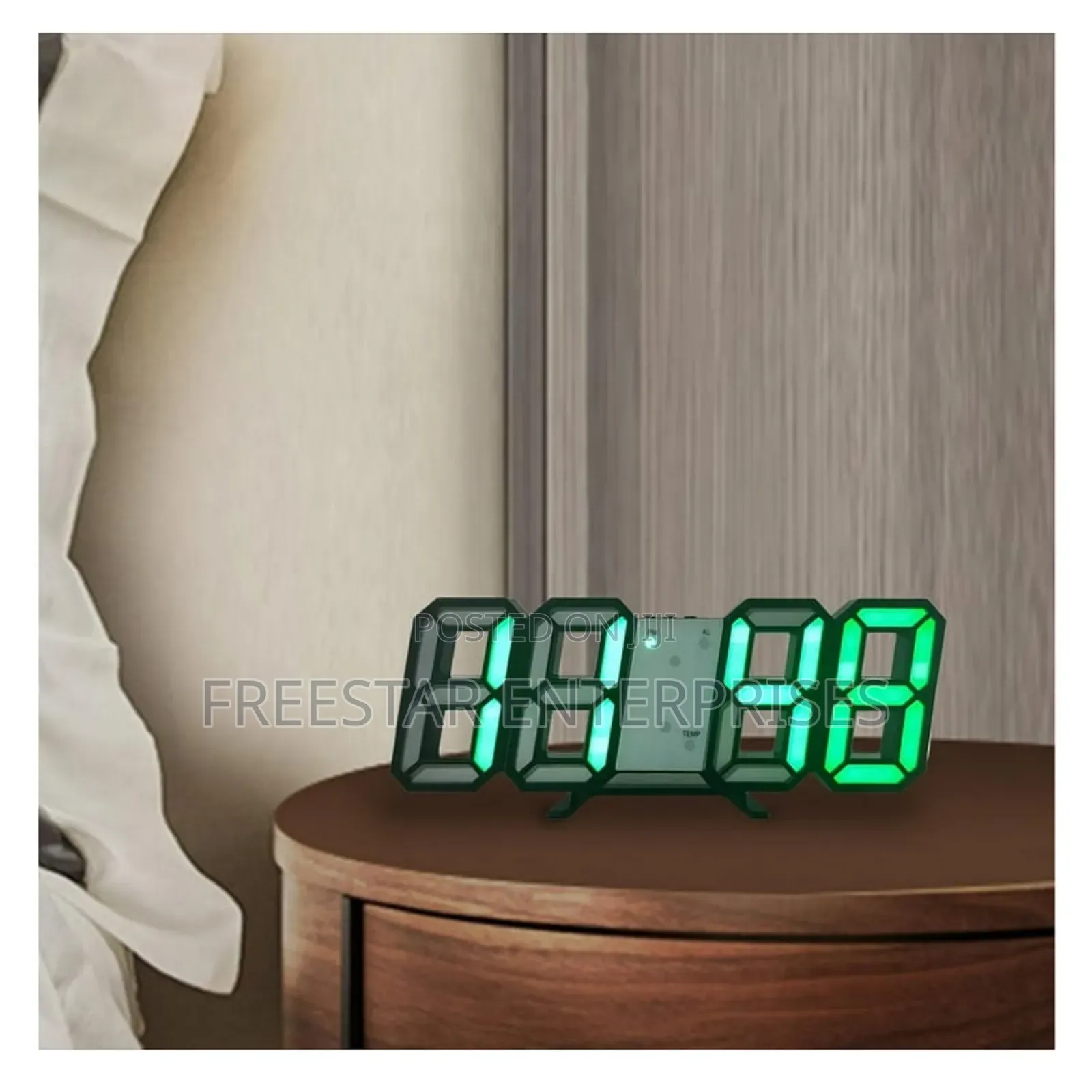 Digital LED 3D Alarm Clock. LED Wall Clock