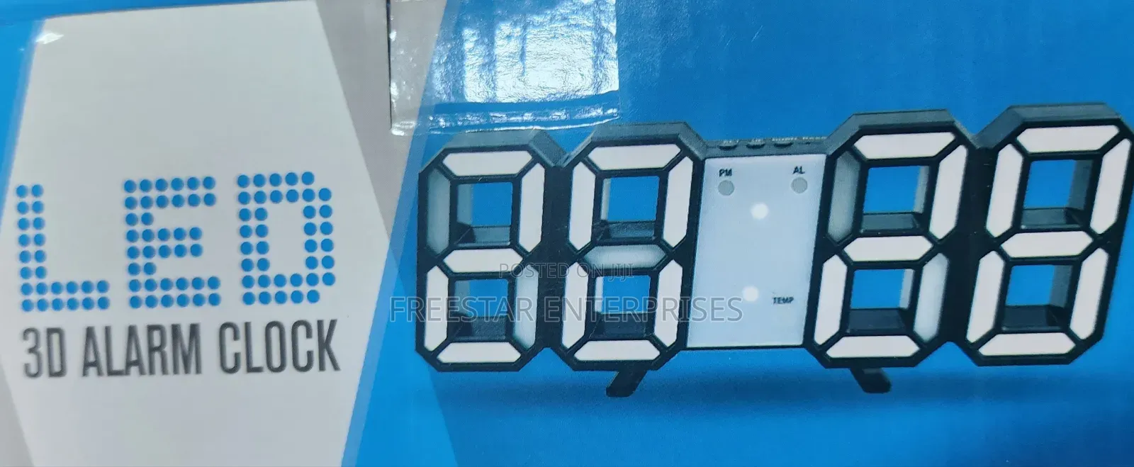 Digital LED 3D Alarm Clock. LED Wall Clock