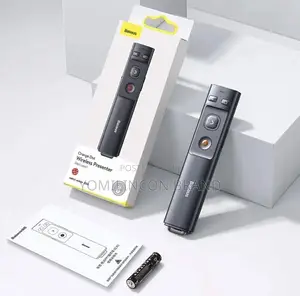 Baseus Orange Dot Wireless Presenter (Red Laser) Grey