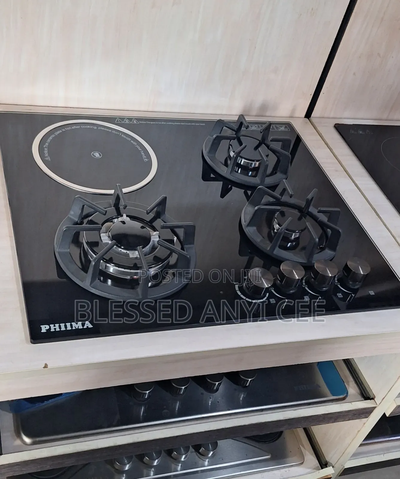 New Phiima Cabinet 3 Gas 1 Electric Automatic 60cm 5years