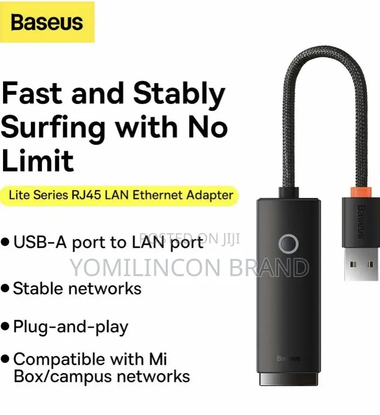 Baseus Lite Series RJ45 LAN Port Ethernet USB-A LAN Adapter