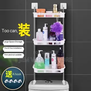 Quality 3-Tier Shelf Toilet Tank/ Kitchen Rack (White)